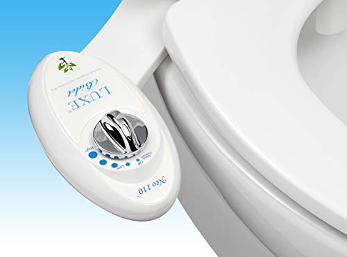 Luxe Bidet Neo 110 - Non-Electric Bidet Toilet Attachment w/ Single Nozzle and Adjustable Water Pressure (White and White)