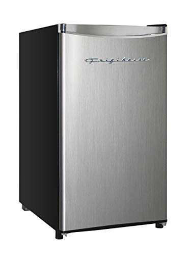Frigidaire 3.2 cu ft Compact Fridge, Mini Refrigerator, Stainless Steel Frigidaire EFR323 3.2 cu ft Compact Fridge, Mini Refrigerator, Stainless Steel, Platinum Series.