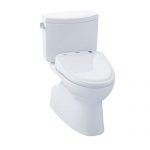 TOTO MW474574CEFG#01 WASHLET+ Vespin II Two-Piece Elongated 1.28 GPF Toilet and WASHLET S300e Bidet Seat, Cotton White