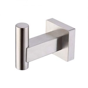 KES SUS 304 Stainless Steel Coat Hook Single Towel/Robe Clothes Hook for Bath Kitchen Garage Heavy Duty Contemporary Square Style Wall Mounted, Brushed Finish, A2260-2