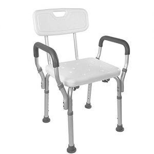 Vaunn Medical Tool-Free Assembly Spa Bathtub Shower Lift Chair, Portable Bath Seat, Adjustable Shower Bench, White Bathtub Lift Chair with Arms