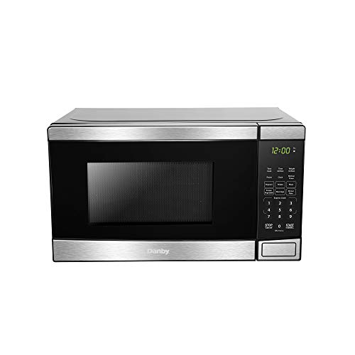 Danby 0.7 Cu.Ft. Countertop Steel-700 Watts, Small Microwave Danby DBMW0721BBS 0.7 Cu.Ft. Countertop Metal-700 Watts, Small Microwave with Push Button Door, Stainless Metal.