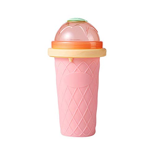 IMSHI Squeeze Cup Slushy Maker - DIY Homemade Smoothie Cups Freeze Drinks Cup Double Layer Summer Juice Ice Cream Cup for Children Fast Cooling