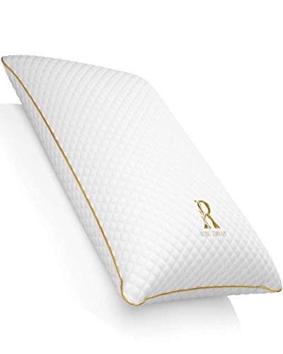 Royal Therapy King Memory Foam Pillow, Neck Pillow Bamboo Adjustable Side Sleeper Pillow for Neck & Shoulder, Support for Back, Stomach, Side Sleepers, Orthopedic Contour Pillow