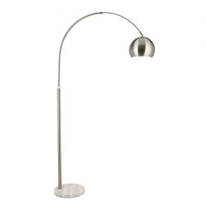 CO-Z Modern Arc Floor Lamp with 360° Rotatable Hanging Shade, Adjustable Nickel Standing Reading Light with Marble Base, Contemporary Arch Metal Pole Task Lamp for Living Room Couch Sofa, 73 Inch