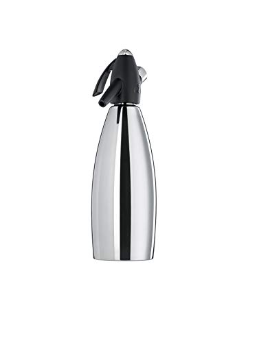 iSi 102001 Stainless Steel Soda Siphon for Making Carbonated Soda, 1 Quart, Stainless/Black