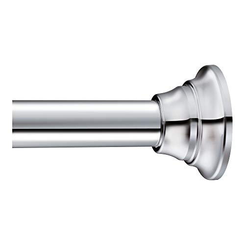 Moen TR1000CH 44-72-Inch Adjustable Tension Mounted Straight Shower Curtain Rod, Chrome