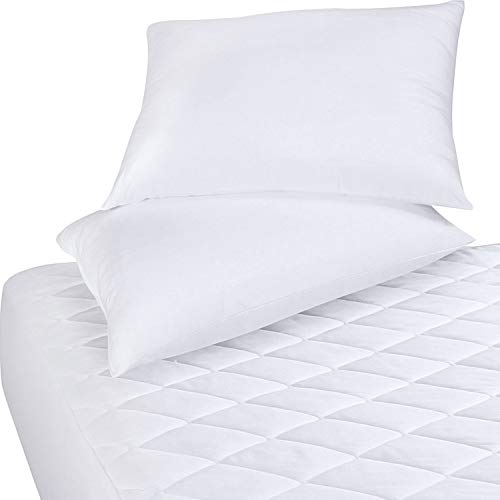 Utopia Bedding Quilted Fitted Mattress Pad (Queen) Utopia Bedding Quilted Fitted Mattress Pad (Queen) - Mattress Cowl Stretches as much as 16 Inches Deep - Mattress Topper.