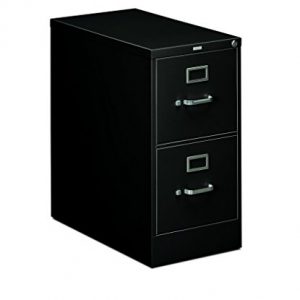 HON 2-Drawer Office Filing Cabinet - 310 Series Full-Suspension Letter File Cabinet, 26.5"D, Black (H312)