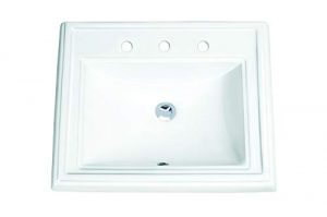 MSCBDP-2318-3W 23-in x 18-1/4-in White Rectangular Ceramic Drop-In Top Mount Bathroom Sink