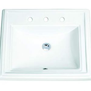 MSCBDP-2318-3W 23-in x 18-1/4-in White Rectangular Ceramic Drop-In Top Mount Bathroom Sink