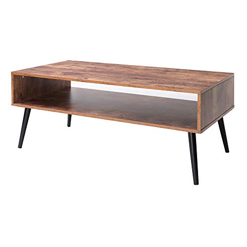 Mid-Century Coffee Table - Chic and Functional Furniture for Living Room, Bedroom, and Office! ☕🛋️ The mid-century design adds a touch of elegance to my bedroom, making it not just a piece of furniture but a statement in home decoration. Crafted from high-quality particle board material, it ensures a durable and long-lasting service life. The assembly process was a breeze—like solving a jigsaw puzzle, each part intelligently organized and labeled. This coffee table has seamlessly removed visual clutter from my space, offering a storage solution for daily essentials, office supplies, books, and even gaming consoles. It's not just a coffee table; it's a versatile piece that can be used as an entryway table, hallway desk, or sofa table. A true blend of form and function!