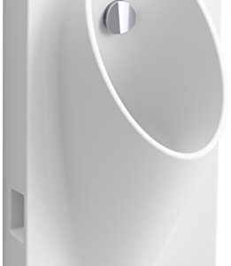 KOHLER 5244-ER-0 Steward Hybrid High-Efficiency Urinal with 1/2" Flexible Rear Supply Hose, White