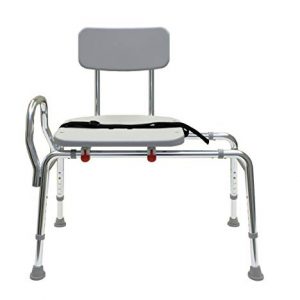 ComfortSlide Bathtub Transfer Bench and Sliding Shower Chair (70211). Multiple Safety Features, Tool-Less Asse Multiple Safety Features, Tool-Less Assembly, Height Adjustable and High Weight Capacity.