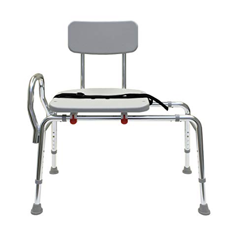 ComfortSlide Bathtub Transfer Bench and Sliding Shower Chair (70211). Multiple Safety Features, Tool-Less Asse Multiple Safety Features, Tool-Less Assembly, Height Adjustable and High Weight Capacity.