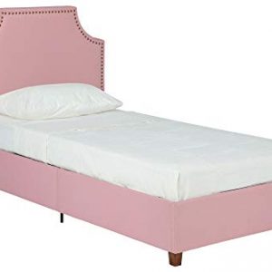 DHP Melita Linen Upholstered Platform Bed Frame,Pink, Twin