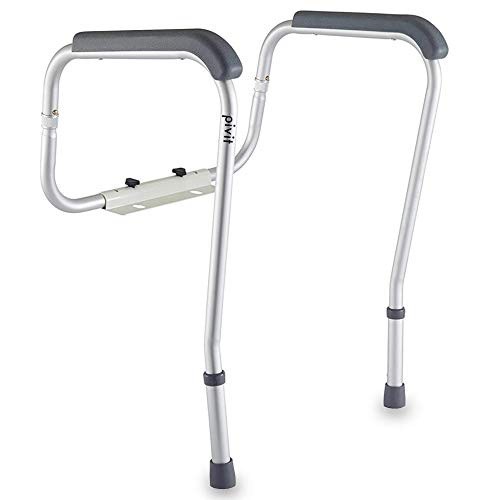 Pivit Bathroom Safety Frame Toilet Rail | Medical Railing Seat Riser for Elderly, Handicap, Disabled, Seniors | Raised Assist Handrail Grab Bar | Adjustable, Padded Handles Fits Over Most Toilet Seats
