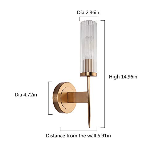 ZitoStory Wall lamp Edison Bulb Round Transparent Glass Wall ZitoStory Wall lamp E26 Edison Bulb Spherical Clear Glass Wall lamp Fixture Plating Gold Bronze Bed room Bedside Wall lamp Restaurant Aisle Rest room wash Desk lamp Indoor Wall lamp.