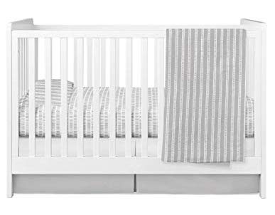 Ely’s & Co. Baby Crib Bedding Sets for Boys and Girls — 4 Piece Set Includes Crib Sheet, Quilted Blanket, Crib Skirt and Baby Pillowcase — (Bamboo Design in Grey) 