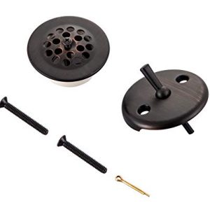 SIIKEYE Tub Drain with Bathtub Strainer, Cover, Trip Lever Overflow Face Plate and Screw
