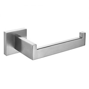 Coching Toilet Paper Holder Brushed Nickel, Stainless Steel Toilet Paper Holder and Dispenser Wall Mounted for Bathroom & Kitchen, Sqaure Style (Silver)