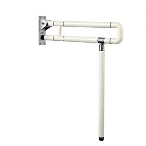 29.5 INCH Medical Safety Toilet Grab Bar Handicap Bathroom Seat Support Foldable Skid Resistance Toilet Bathroom Bar Bathroom Hand Grips for Disability Aid and Elderly Assistance White
