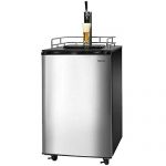 COSTWAY Full Size Kegerator, 6.1 CU. FT Single-Tap Keg Beer Cooler Refrigerator Draft Beer Dispenser R600a Compressor Cooling CO2 Regulator Casters