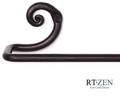 Swirl Towel Holder: Add Charm to Your Space with This Decorative Wrought Iron Hand Towel Holder This robust and sturdy iron towel rail is not just a practical accessory; it's a piece of art that adds allure to my kitchen, bathroom, and bedroom. Its unique swirl design brings style and sophistication to any space, while the easy installation process ensures convenience. Hang towels, garments, and even pans and pots effortlessly, transforming any room into a newly organized haven. Crafted with care and designed to last, this handmade towel holder is a must-have for those who appreciate the perfect blend of functionality and style. The RTZEN-Décor Swirl Towel Holder is the perfect solution for adding both style and functionality to your home. Whether in the kitchen, bathroom, or bedroom, this decorative wrought iron hand towel holder stands out with its unique swirl design.