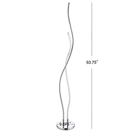 JONATHAN Cairo 63.75" LED Integrated Floor Lamp, Modern JONATHAN Y JYL7008A Cairo 63.75" LED Built-in Ground Lamp, Trendy, Up to date for Bed room, Dwelling Room, Chrome.