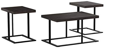 Airdon Up to date 3-Piece Desk Set Signature Design by Ashley - Airdon Up to date 3-Piece Desk Set - Consists of Espresso Desk and a pair of Finish Tables, Bronze End