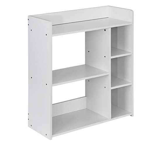 Book shelf 5-layer Multi-Function Storage Shelf Bookcase Large-Capacity Storage Bookshelf Placed Book Record Suitable for Study Living Room Office-Home Furniture Storage Shelves (White)