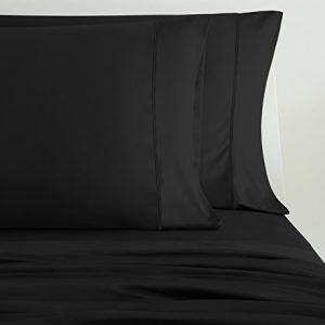 SHEEX Luxury Copper Pillowcases, Set of 2, Breathable PRO+Ionic Copper Fabric, Black, King