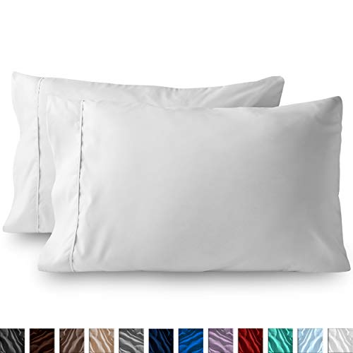 Bare Home Premium 1800 Ultra-Soft Kids Microfiber Pillowcase Set - Double Brushed - Hypoallergenic - Wrinkle Resistant (Standard Pillowcase Set of 2, White)