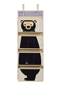 3 Sprouts Hanging Wall Organizer- Storage for Nursery and Changing Tables, Bear
