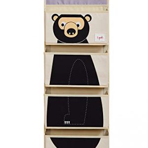 3 Sprouts Hanging Wall Organizer- Storage for Nursery and Changing Tables, Bear