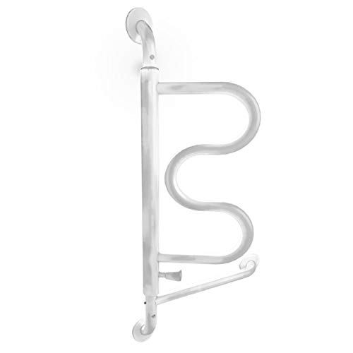 Stander The Curve Grab Bar - Elderly Rotating Wall Mounted Ladder Assist Handle + Bathroom Grab Bar Toilet Aid