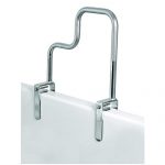 Carex Tri-Grip Bathtub Rail with Chrome Finish - Bathtub Grab Bar Safety Bar For Seniors and Handicap - For Assistance Getting In and Out of Tub, Easy to Install on Most Tubs