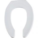 BEMIS 1955CT Commercial Heavy Duty Open Front Toilet Seat will Never Loosen & Reduce Call-backs, ELONGATED, Plastic, White
