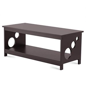 TAOHFE Coffee Table for Living Room Modern Dark Brown Rectangle Cocktail Furniture Easy Assembly Centerpiece, Anti-Scratch Wood Surface Side, End, Center Tables for Home, Apartment