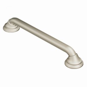 Moen R8718D3GBN Home Care Ultima 18-Inch Designer Bathroom Grab Bar with Curl Grip, Brushed Nickel