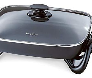 Presto Electric Skillet 1500 W 16 In. Cast Aluminum, Non-Stick Inside & Out, With Glass Cover