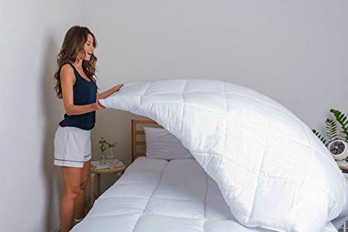 Hospitology Products Microfiber Quilted Mattress Pad and Topper Hospitology Merchandise Microfiber Quilted Mattress Pad &amp; Topper - Queen - Overstuffed - Hypoallergenic - Field Stitched - Matches All Mattresses - Goose Down Different Pillowtop - 60" W x 80" L.