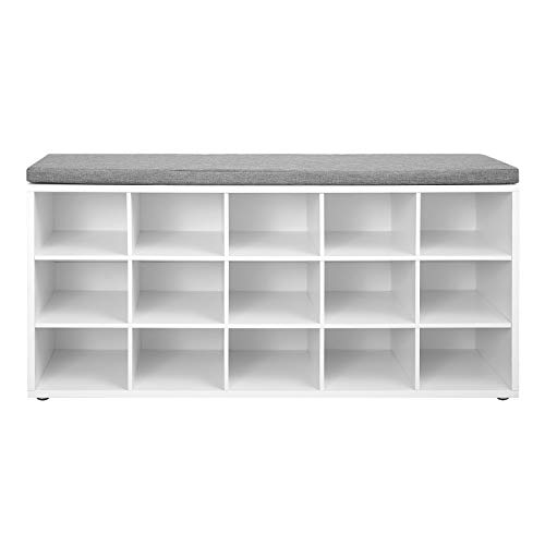 vasagle cubbie shoe cabinet storage bench