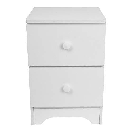 FimKaul White Nightstand with 2 Drawers - Bedside Furniture & Accent End Table Chest for Home, Bedroom Accessories, Office, College Dorm