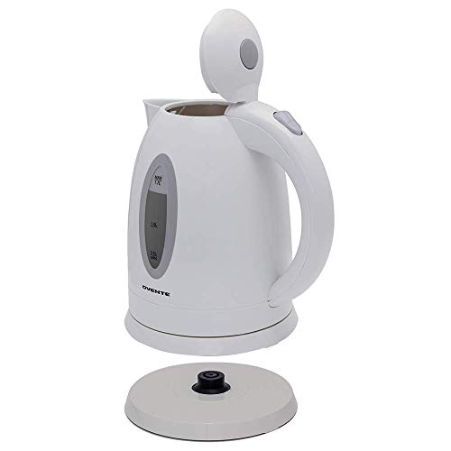 Ovente Electric Water Kettle 1.7 Liter with LED Indicator Light Ovente Electrical Water Kettle 1.7 Liter with LED Indicator Mild, 1100 Watts Quick &amp; Hid Heating Component, BPA-Free, Auto Shutoff Operate and Boil Dry Safety, White (KP72W).