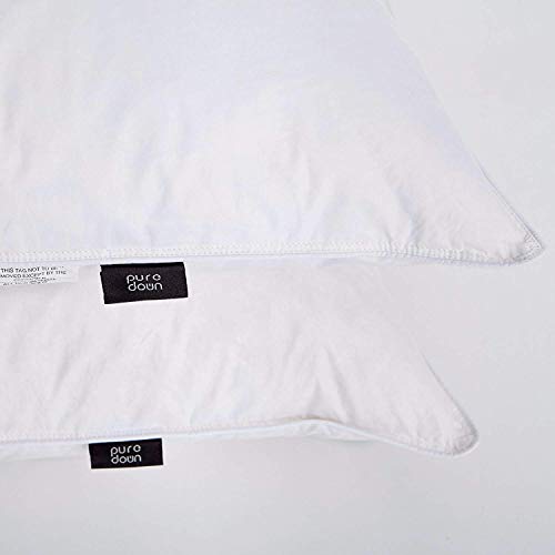 puredown Premium White Goose Feather and Down Pillow Set puredown Premium White Goose Feather and Down Pillow Set with Luxurious Pillow 500 Fill Energy, Set of two King Measurement.