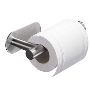 Brushed Nickel Toilet Paper Holder Toilet Paper roll Holder Self Adhesive+Super Glue SUS 304 Stainless Steel No Drilling for Bathroom Bedroom Kitchen (Space Silver, 6.5")