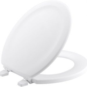 KOHLER K-4816-0 Stonewood with Quick-Release Hinges Round-front Toilet Seat in White