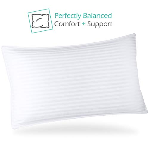 Nestl Bedding Down Alternative Pillow 2 Pack Luxury Nestl Bedding Down Various Pillow 2 Pack Luxurious 100% Breathable Cotton Cowl Plush Pillow for Sleeping, Lodge Assortment Down Pillow Good for Facet and Again Sleeper, King 20"x 36".