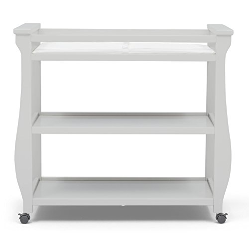 Delta Children Lancaster Changing Table with Wheels and Changing Pad Delta Youngsters Lancaster Altering Desk with Wheels and Altering Pad, Bianca White.